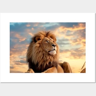 Lion Animal Nature Majestic Wilderness Posters and Art